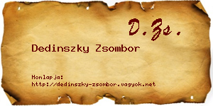 Dedinszky Zsombor névjegykártya